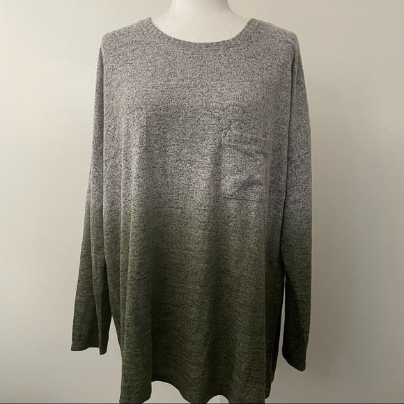 Super Soft Plush Olive Dip Dye Drop Shoulder Relaxed Tee - Picture 5 of 6